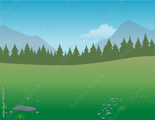 cartoon vector illustration of a wilderness background 