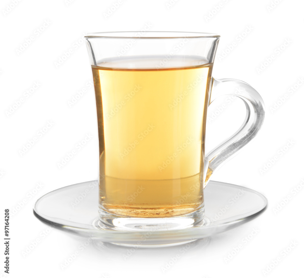 Glass cup of tea isolated on white background Glass cup of tea isolated on white background