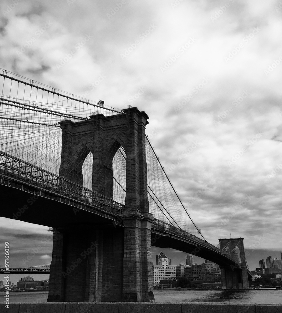 Brooklyn bridge in black and white picture style