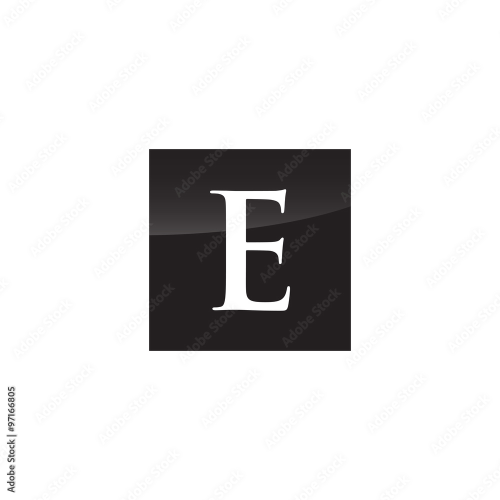 Simple initial Logo Black and White Square E Simple initial Logo Black and White Square E