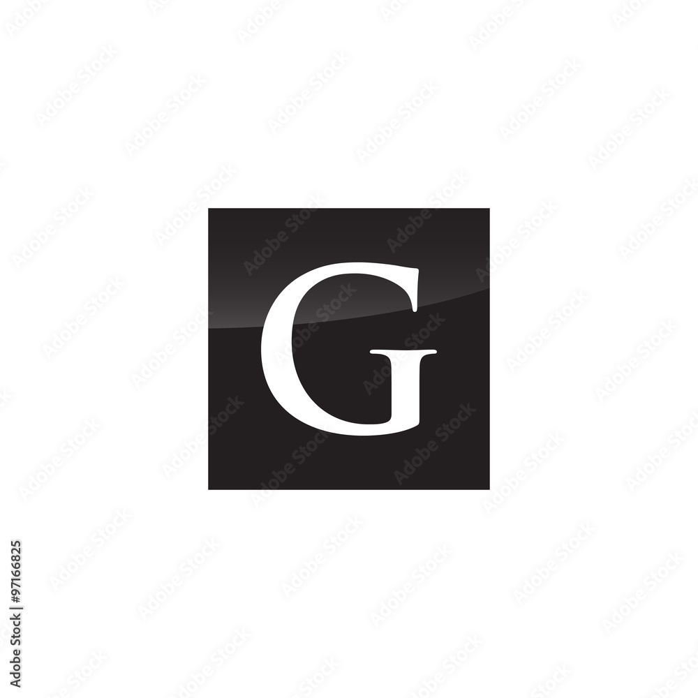 Simple initial Logo Black and White Square G Simple initial Logo Black and White Square G