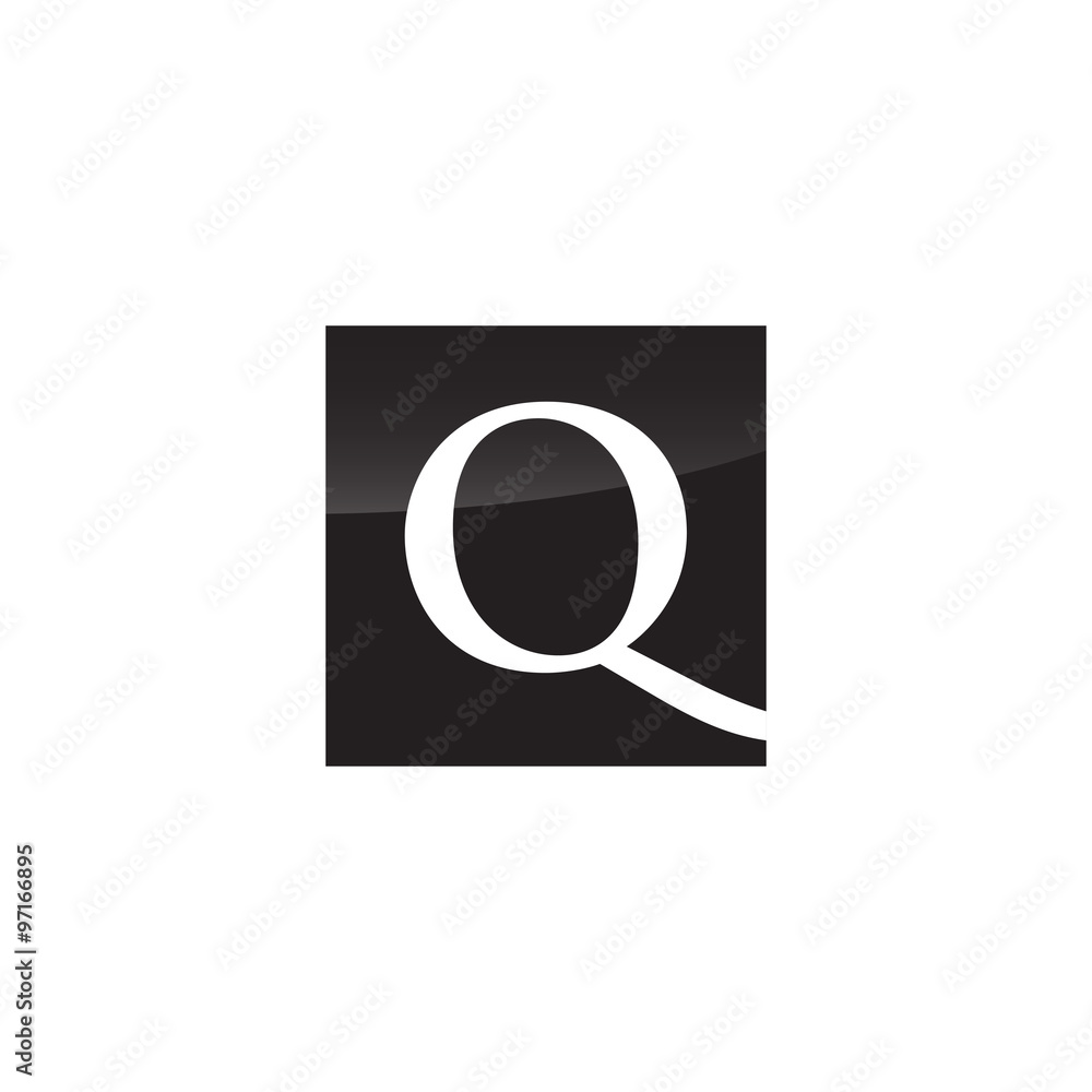 Simple initial Logo Black and White Square Q Simple initial Logo Black and White Square Q