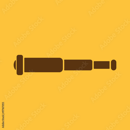 The spyglass icon. Search symbol. Flat