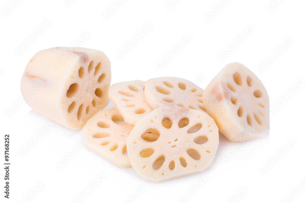 Lotus root on white background Lotus root on white background