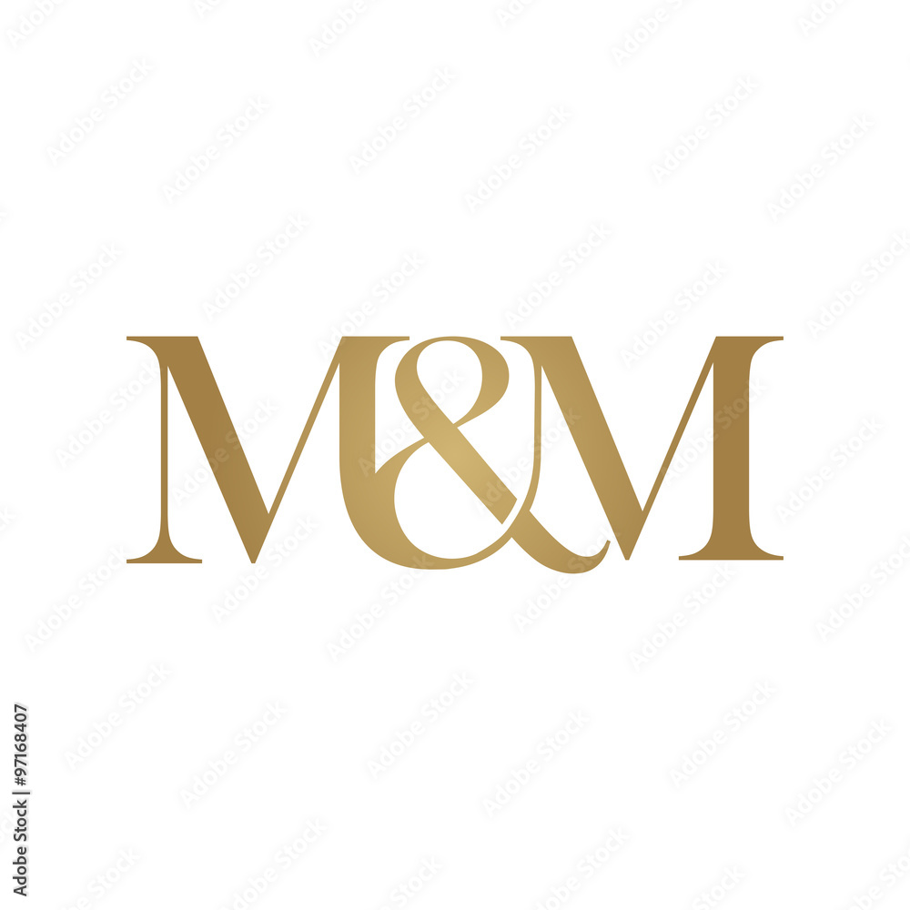 M&M Initial logo. Ampersand monogram logo Stock Vector
