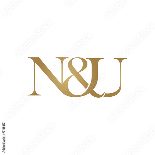 N&U Initial logo. Ampersand monogram logo