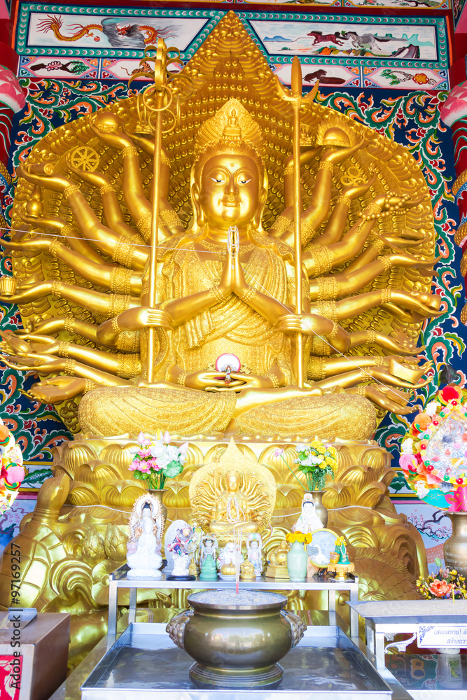 Guan Yin gold in Thailand temple
