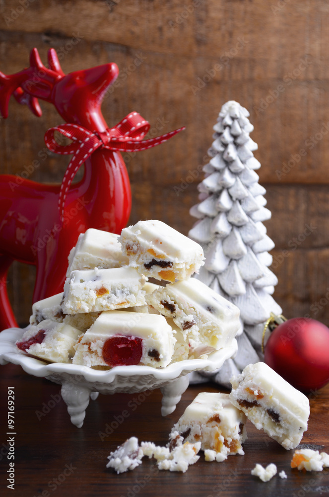 Traditional White Christmas candy. Traditional White Christmas candy.