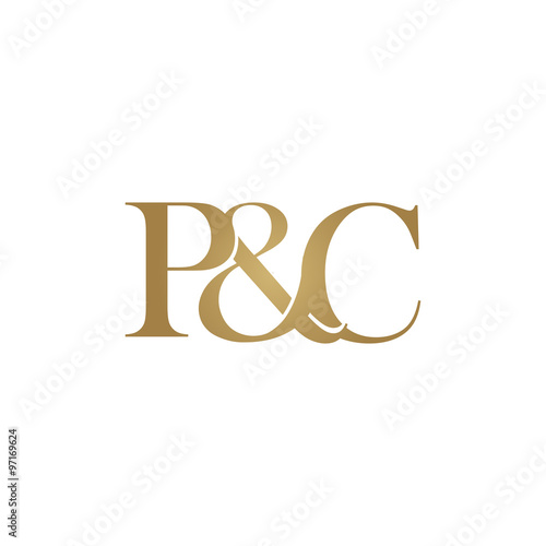P&C Initial logo. Ampersand monogram logo