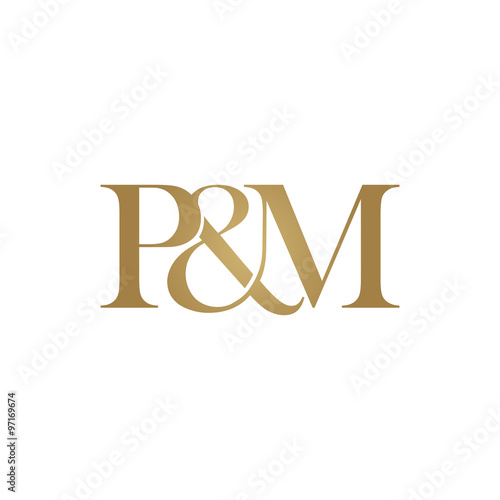 P&M Initial logo. Ampersand monogram logo