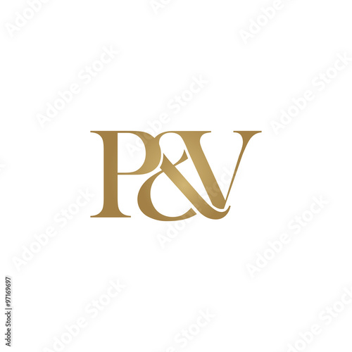 P&V Initial logo. Ampersand monogram logo