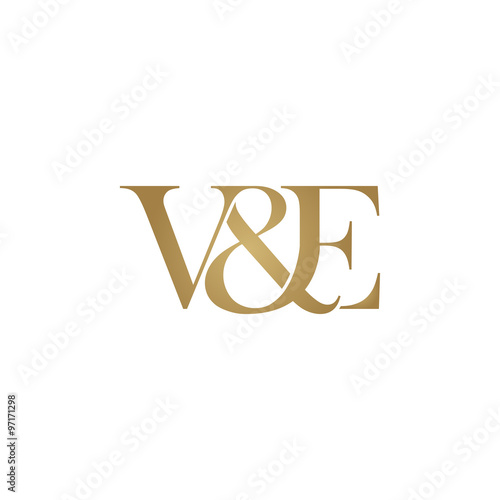 V&E Initial logo. Ampersand monogram logo