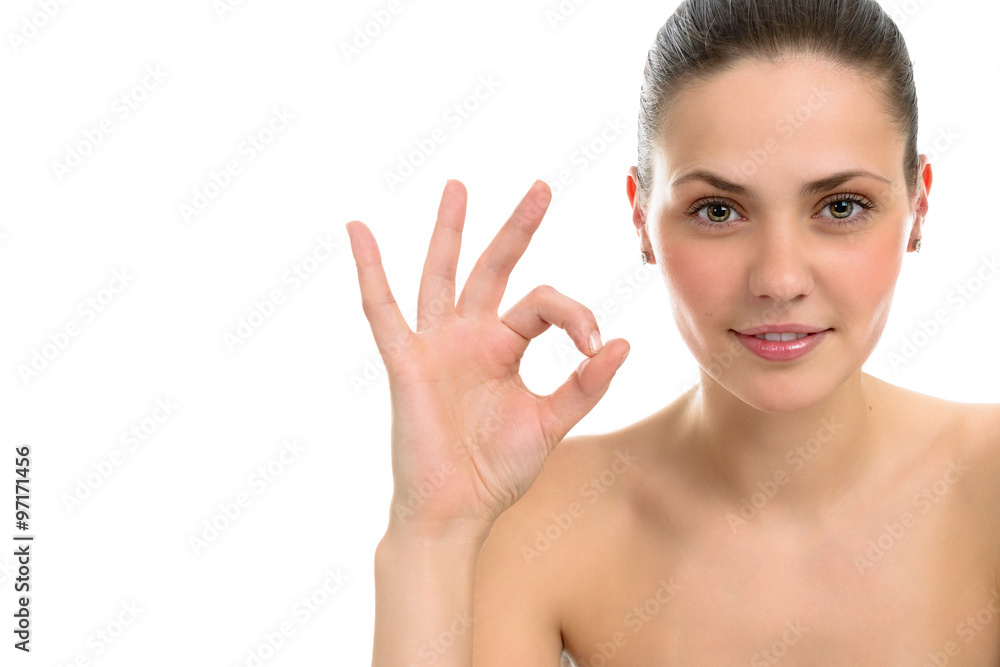 Portrait of a beautiful young woman on a white background Portrait of a beautiful young woman on a white background