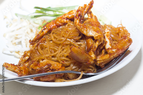 Stir-fried rice noodles (Pad Thai) is the popular food in Thailand
