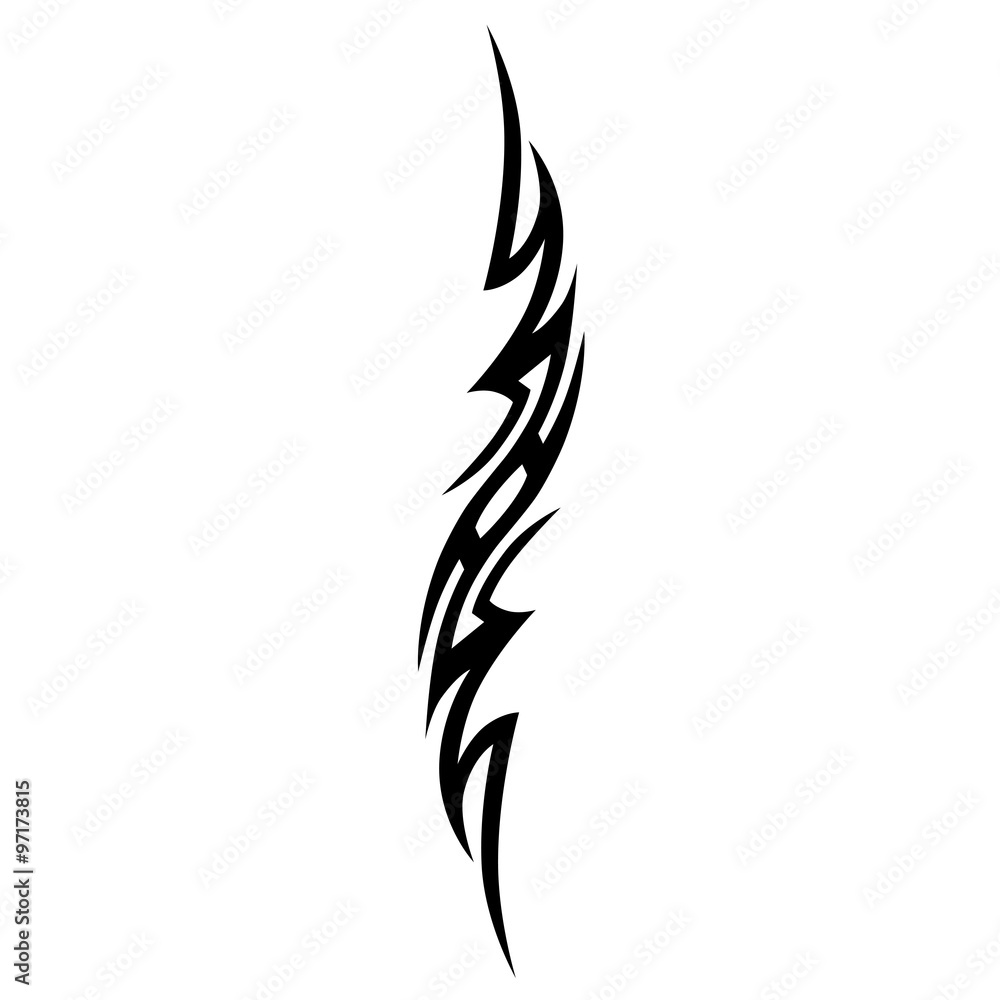 Tattoo tribal vector design sketch. Sleeve art abstract pattern arm. Simple logo on white background. Designer isolated abstract element for arm, leg, shoulder men and women.