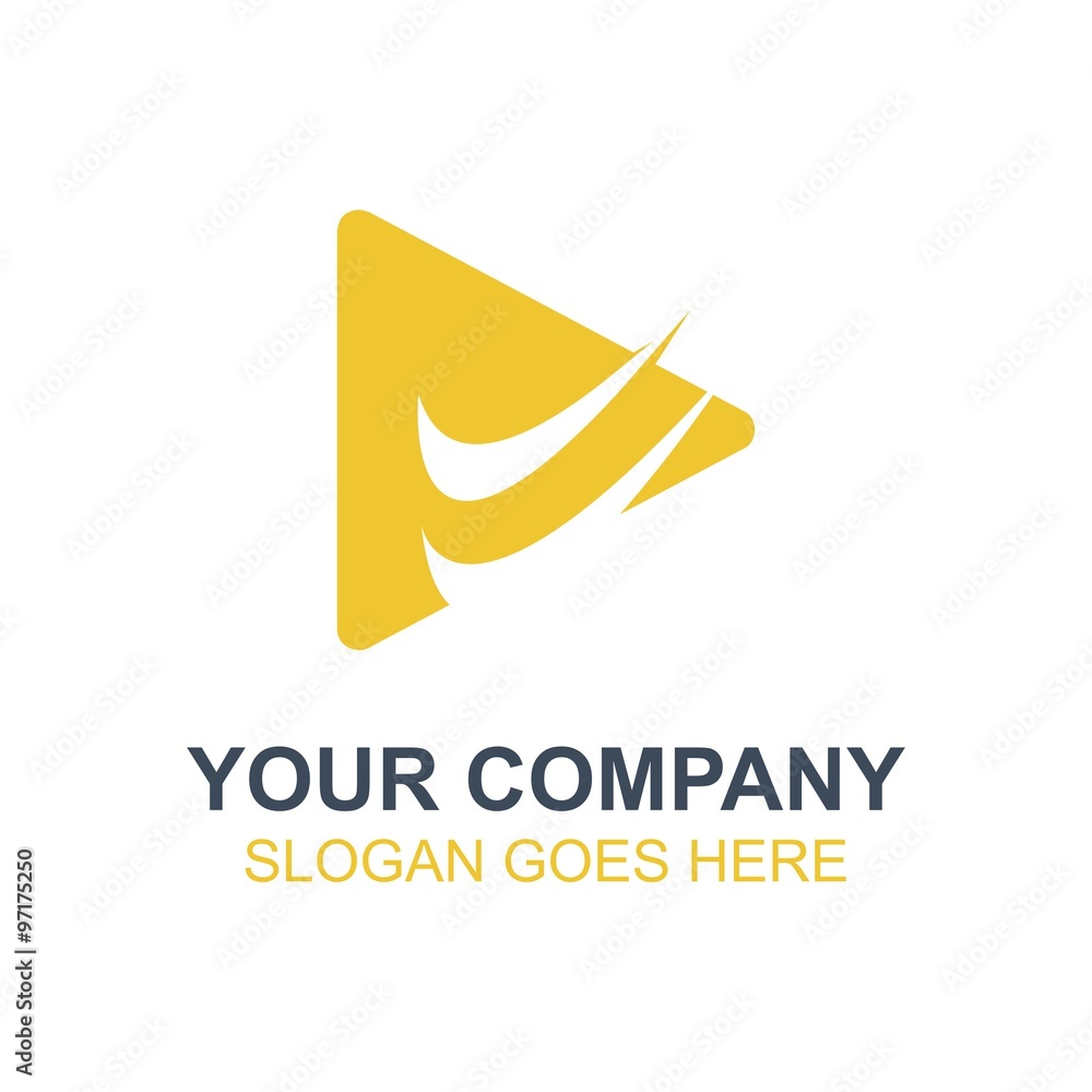Video Play Start Button Icon Vector Logo Video Play Start Button Icon Vector Logo