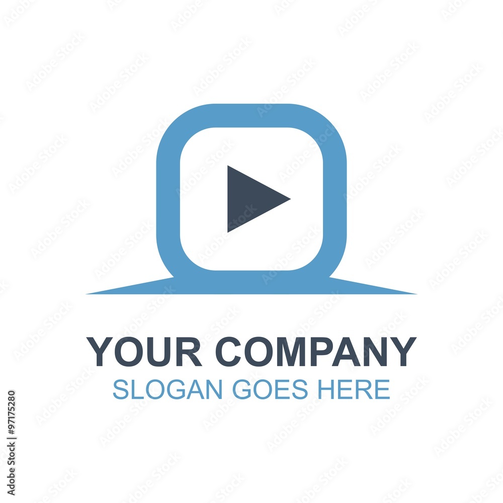 Naklejka premium Video Play Start Button Icon Vector Logo