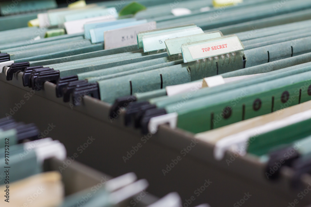 File folders in a filing cabinet File folders in a filing cabinet