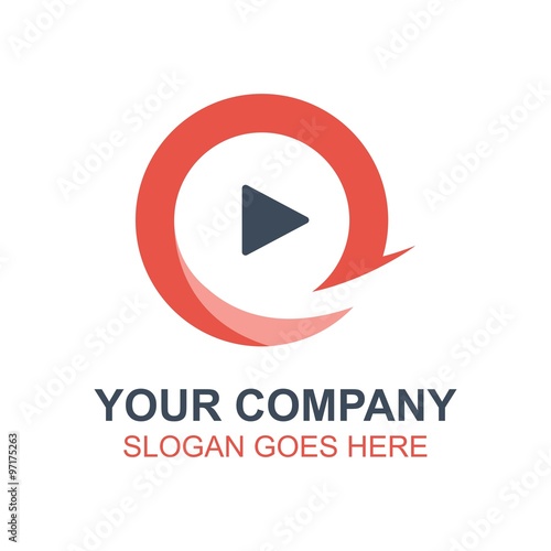 Video Play Start Button Icon Vector Logo