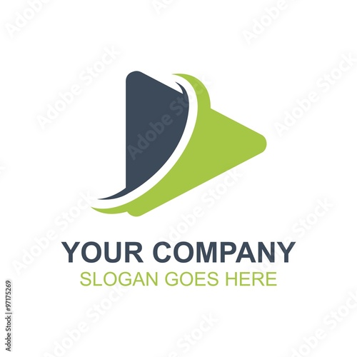 Video Play Start Button Icon Vector Logo