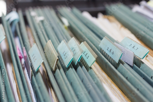 File folders in a filing cabinet