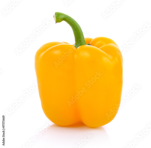 Stampa su tela yellow pepper on white background