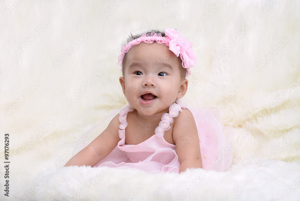 Baby dressed in a beautiful princess in the living room. Baby dressed in a beautiful princess in the living room.