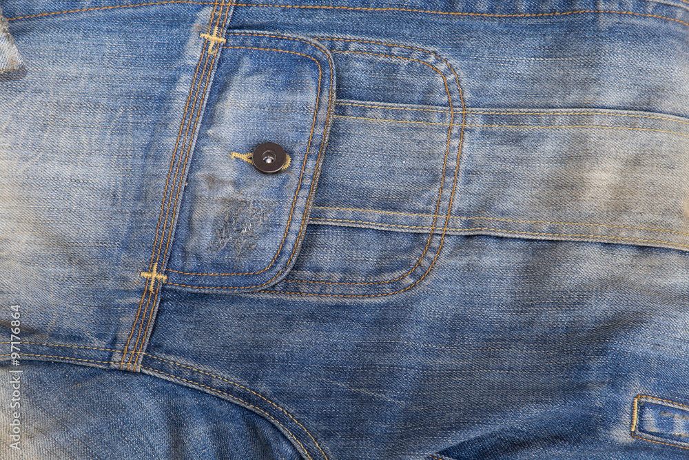 Detail of denim jeans jacket