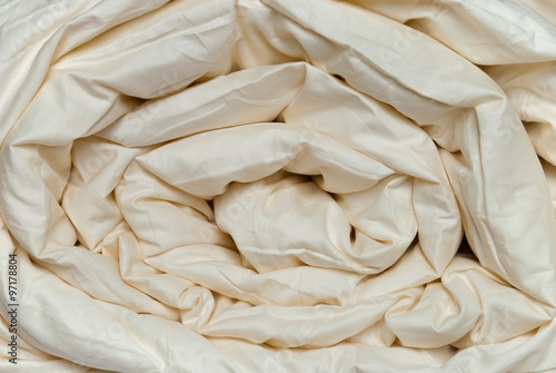 Rolled up duvet