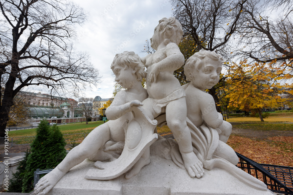 Obraz premium Child statue at Hofburg Palace, Vienna, Austria
