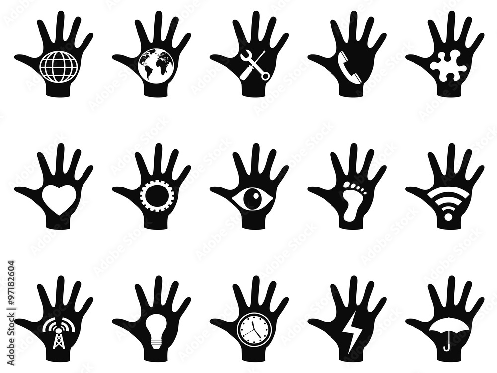 Fototapeta premium hand concept icons set