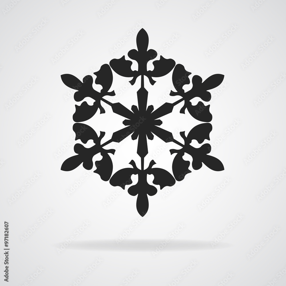 Snowflake icon on white