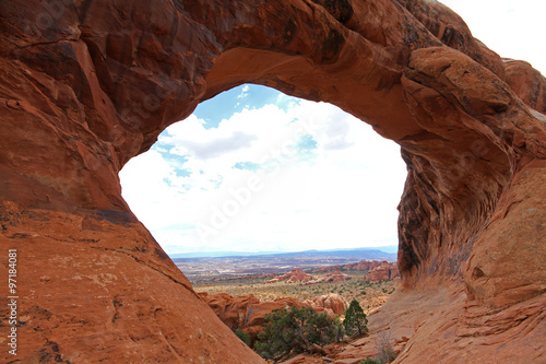Stone window in Arches National Park, USA