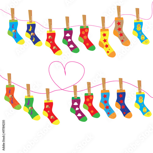 Christmas vector sign, various socks