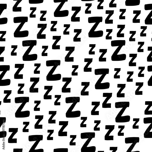 Seamless pattern with cartoon letters z