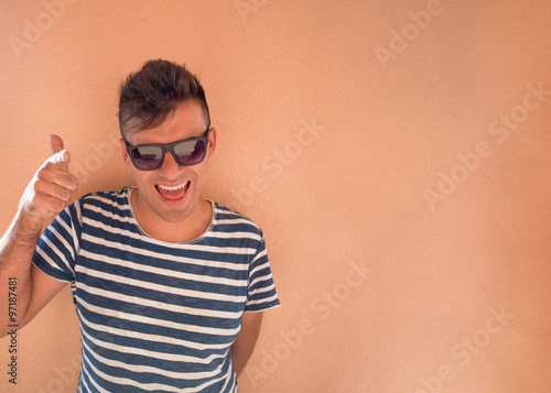 Portrait of young handsome man in t-shirt.