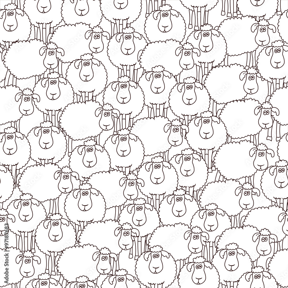 Naklejka premium Seamless pattern with sheep