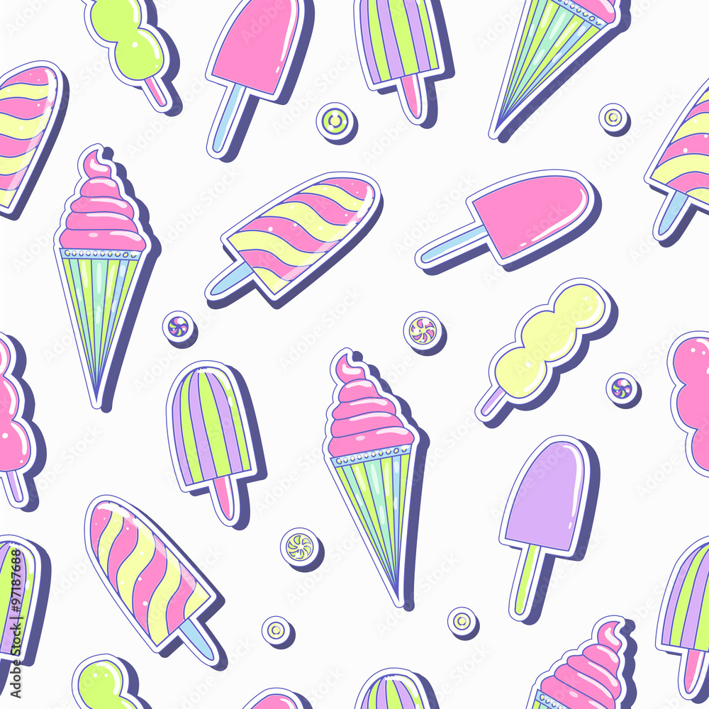 Seamless pattern with ice-cream. Seamless pattern with ice-cream.