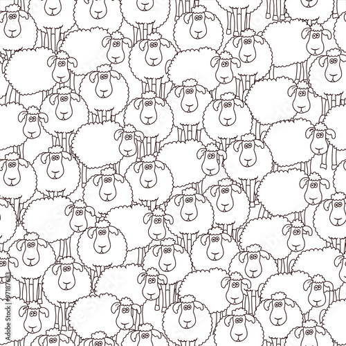 Seamless pattern with sheep