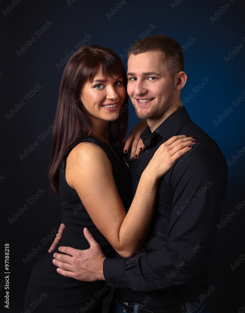 couple on black background couple on black background