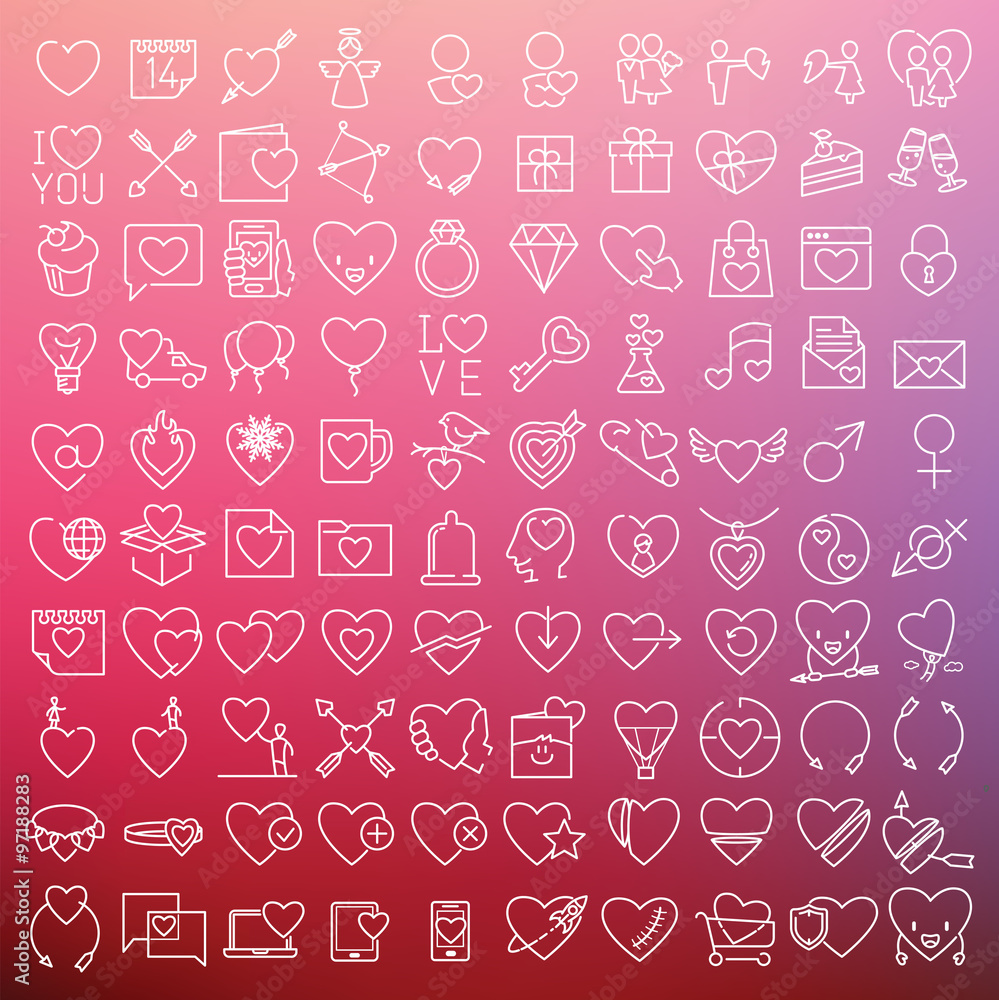 Valentine's vector icons set Valentine's vector icons set