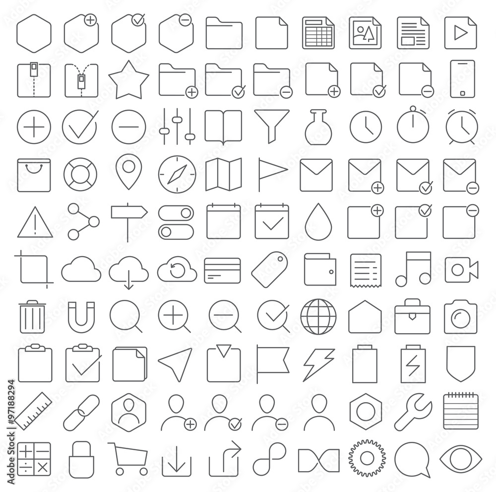 Universal interface icons set Universal interface icons set