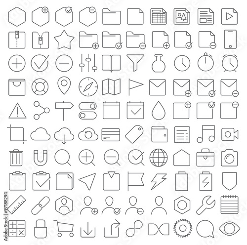 Universal interface icons set
