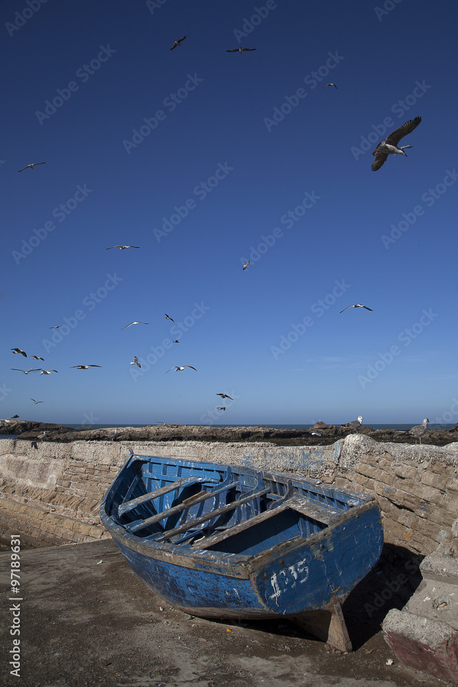 barca blu da pesca