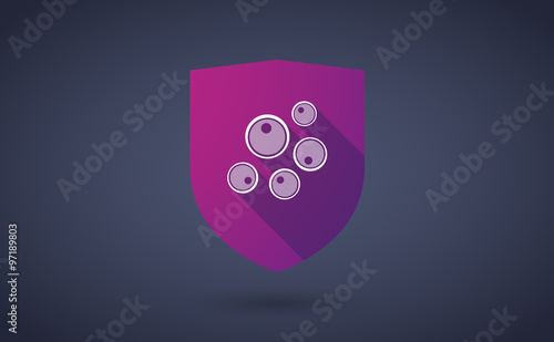 Long shadow shield icon with oocytes