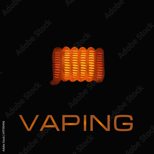 Outline vaporizer and atomizer for electronic cigarette and vaping isolated on the white background stock vector illustration eps10