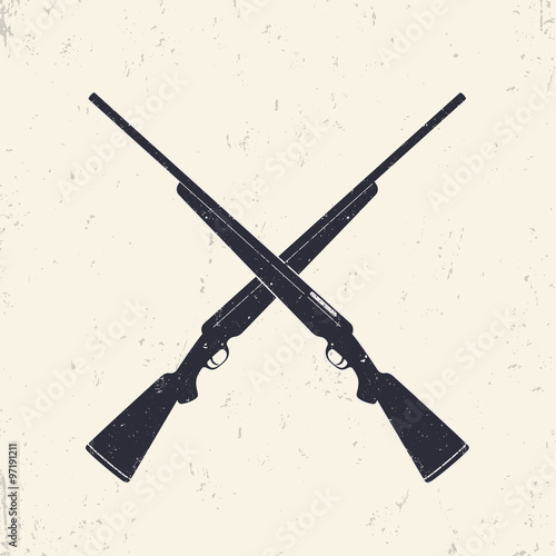 Crossed hunting rifles, vector illustration
