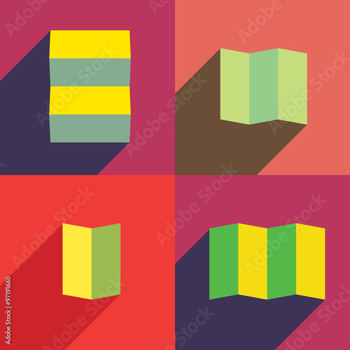 Paper forms. Folded paper into several pieces