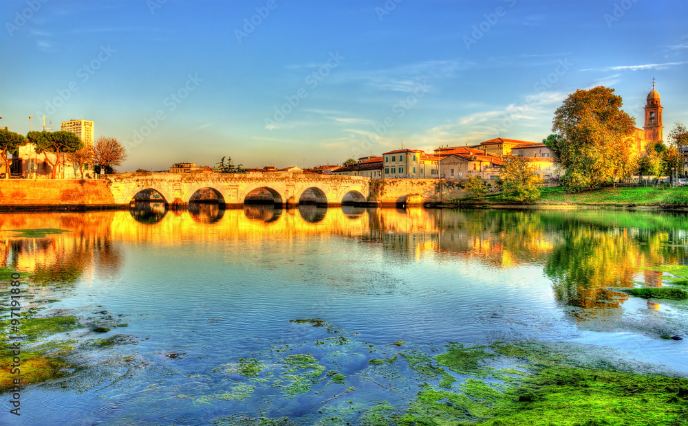 Fototapeta premium The Bridge of Tiberius in Rimini - Italy