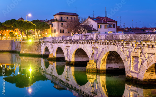 The Bridge of Tiberius in Rimini - Italy photo